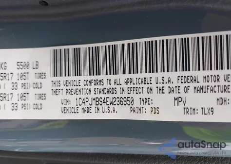 2014 Jeep Cherokee Trailhawk из США, поврежденный, VIN 1C4PJMBS4EW236950